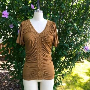 Anthropoloie Postmark Short Sleeve V-Neck Top